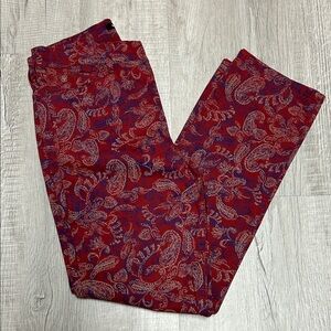 Bandolino Burgundy Paisley Straight Leg Pants